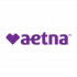 Aetna health insurance company logo in purple with a heart-shaped design.